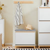 SoBuy FSR191-WN Banco Zapatero Mueble para Pasillo con 1 Hoja abatible y 1 cojín L60xP34xH55 cm