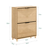 SoBuy FSR200-II-N Zapatero Entrada Recibidor Mueble de Madera con 2 Cajones Abatibles