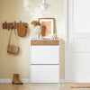 SoBuy FSR205-WN Zapatero Entrada con 2 Puertas Abatibles y Estante Blanco y Madera