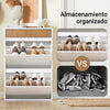 SoBuy FSR205-WN Zapatero Entrada con 2 Puertas Abatibles y Estante Blanco y Madera