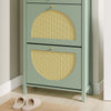 SoBuy FSR223-GR Mueble Zapatero Estrecho con Cajón Verde 62x25x97 cm
