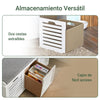 SoBuy FSR23-W Banco Zapatero con acolchados cojines y 3 cubos Blanco