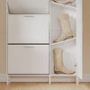 SoBuy FSR230-W Zapatero Estrecho con Puertas Abatibles Blanco 83x14x117.5 cm