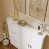 SoBuy FSR231-W Mueble Zapatero Ultra Delgado con Puertas Blanco 115.5x14.5x117 cm