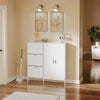 SoBuy FSR231-W Mueble Zapatero Ultra Delgado con Puertas Blanco 115.5x14.5x117 cm