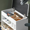SoBuy FSR25-W Banco zapatero con asiento de PU Blanco