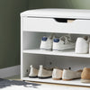 SoBuy FSR25-W Banco zapatero con asiento de PU Blanco