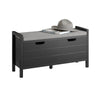 SoBuy FSR63-II-SCH Banco Zapatero con Asiento y Almacenaje con 2 Puertas Negro
