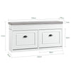 SoBuy FSR64-WG Banco Zapatero con 2 Solapas Madera Envejecida Blanca