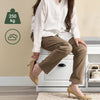 SoBuy FSR64-WG Banco Zapatero con 2 Solapas Madera Envejecida Blanca