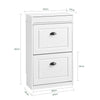 SoBuy FSR78-WG Zapatero Estrecho con 2 Solapas y 1 Cajón acabado Madera Blanca 54x24x82cm