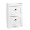 SoBuy FSR78-WG Zapatero Estrecho con 2 Solapas y 1 Cajón acabado Madera Blanca 54x24x82cm