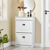 SoBuy FSR78-WG Zapatero Estrecho con 2 Solapas y 1 Cajón acabado Madera Blanca 54x24x82cm