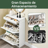 SoBuy FSR78-WG Zapatero Estrecho con 2 Solapas y 1 Cajón acabado Madera Blanca 54x24x82cm