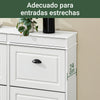 SoBuy FSR79-WG Zapatero Estrecho 4 Solapas para Entrada y Recibidor | Madera Envejecida Blanca