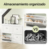 SoBuy FSR79-W Zapatero Estrecho con 4 Puertas Mueble Zapatero Blanco