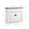 SoBuy FSR82-K-WG Banco Zapatero con 1 Cajón y 1 Solapa | Madera Envejecida Blanca