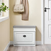 SoBuy FSR82-K-WG Banco Zapatero con 1 Cajón y 1 Solapa | Madera Envejecida Blanca