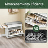 SoBuy FSR82-K-WG Banco Zapatero con 1 Cajón y 1 Solapa | Madera Envejecida Blanca