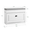 SoBuy FSR82-L-WG Zapatero Entrada Recibidor con Cajón Ancho 75cm | Madera Envejecida Blanca