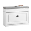 SoBuy FSR82-L-WG Zapatero Entrada Recibidor con Cajón Ancho 75cm | Madera Envejecida Blanca