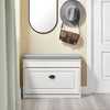 SoBuy FSR82-L-WG Zapatero Entrada Recibidor con Cajón Ancho 75cm | Madera Envejecida Blanca