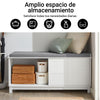 SoBuy FSR86-W Banco Zapatero con 2 puertas correderas Blanco