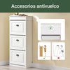 SoBuy FSR94-WG Zapatero Estrecho para Entrada y Recibidor 3 Solapas Madera Envejecida Blanca