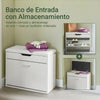 Preventa-SoBuy FSR95-W Banco Zapatero con 1 solapas Blanco 60x30x50cm