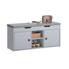 SoBuy FSR96-DG Banco Zapatero con 2 Puertas y 2 Estantes para Guardar y Ordenar