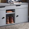 SoBuy FSR96-DG Banco Zapatero con 2 Puertas y 2 Estantes para Guardar y Ordenar