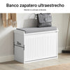 SoBuy FSR98-W Banco Zapatero con 1 solapas Blanco 60x26x46cm