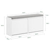 SoBuy FSR98-XL-W Banco Zapatero con 2 Solapas Blanco 100 x 26 x 46 cm