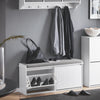 SoBuy FSR98-XL-W Banco Zapatero con 2 Solapas Blanco 100 x 26 x 46 cm