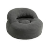 SoBuy FST100-DG Sillón Relax Individual Cómodo con Reposapiés Gris Oscuro 110x125x65 cm