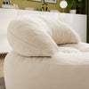SoBuy FST100-MI Sillón Relax Individual Moderno con Reposapiés Blanco Crema 110x125x65 cm