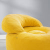 SoBuy FST100-Y Sillón relax de pana amarillo con reposapiés Butaca individual moderna sin marco