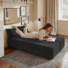 SoBuy FST101-SCH Sofá cama 2 plazas convertible de pana negra 177x107x32 cm