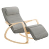 SoBuy FST16-DG Sillón Tumbona Mecedora con Reposapios Ajustable Gris