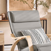 SoBuy FST16-DG Sillón Tumbona Mecedora con Reposapios Ajustable Gris
