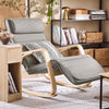 SoBuy FST16-DG Sillón Tumbona Mecedora con Reposapios Ajustable Gris