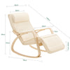 SoBuy FST16-W Sillón Mecedora Tumbona con Reposapios Ajustable Beige