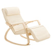 SoBuy FST16-W Sillón Mecedora Tumbona con Reposapios Ajustable Beige