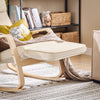 SoBuy FST16-W Sillón Mecedora Tumbona con Reposapios Ajustable Beige