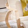 SoBuy FST16-W Sillón Mecedora Tumbona con Reposapios Ajustable Beige