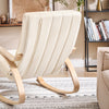 SoBuy FST16-W Sillón Mecedora Tumbona con Reposapios Ajustable Beige