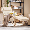 SoBuy FST16-W Sillón Mecedora Tumbona con Reposapios Ajustable Beige