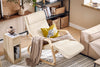 SoBuy FST16-W Sillón Mecedora Tumbona con Reposapios Ajustable Beige