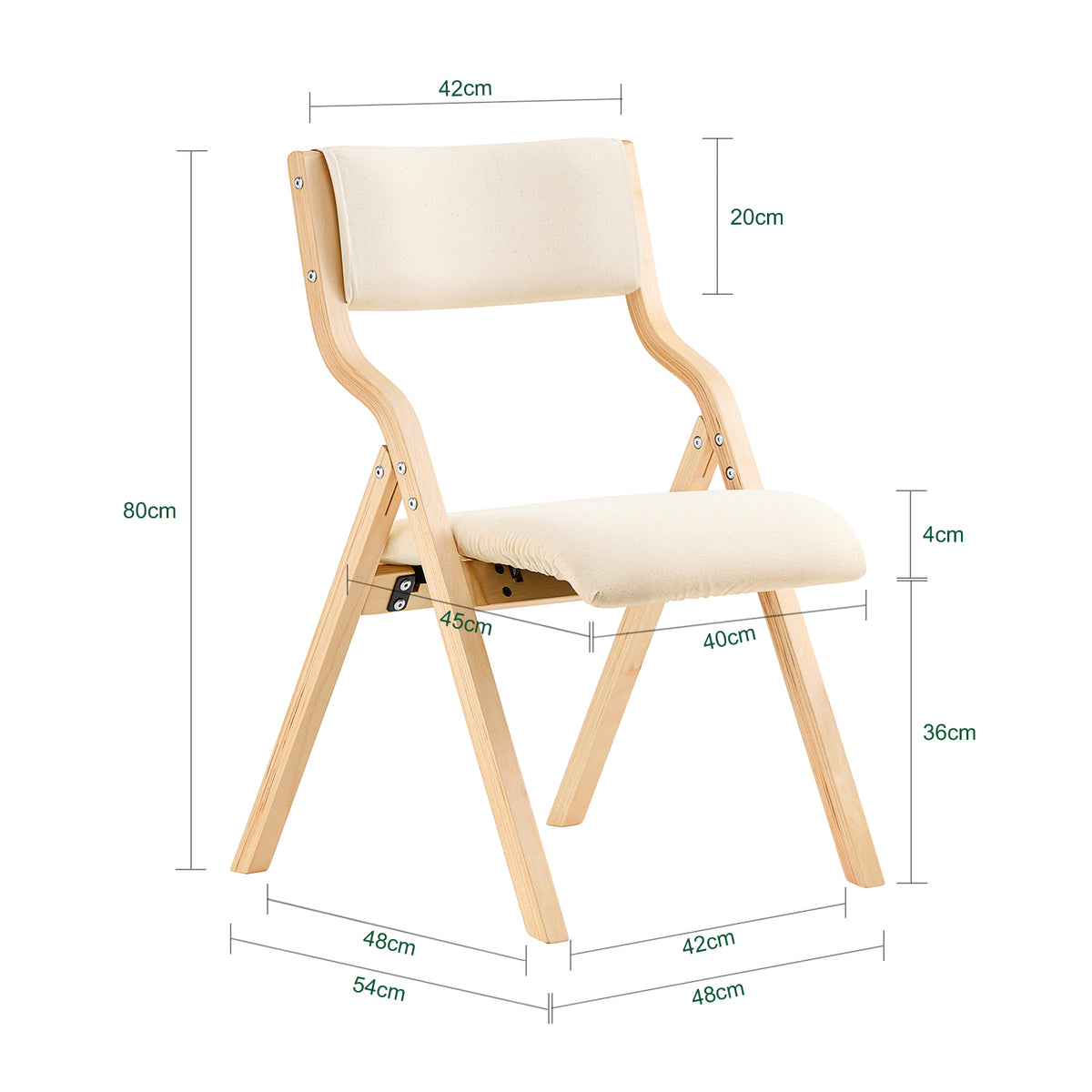 Sedia Pieghevole Con Seduta E Schienale Imbottiti - Legno Di Betulla, Portata 90 Kg, Grigio O Bianco, Ideale Per Pranzi E Feste