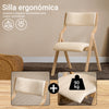 Preventa-SoBuy FST40-W Silla Plegable de madera para Comedor Oficina Beige